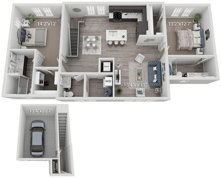 Enclave (H1) | 2 Bedroom, </br>2.5 Bath w/ </br>attached garage