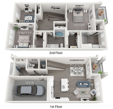 Canvas (TH3) | 2 Bedroom, 2.5 Bath Flex <br>w/ attached garage