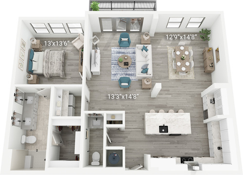 Gallery (A5) | 1 Bedroom, 1.5 Bath