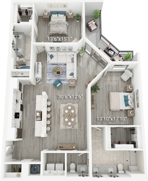 Rutledge (B3) | 2 Bedroom, 2.5 Bath