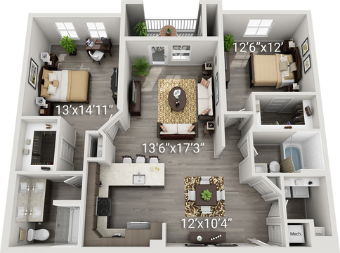 2 Bedroom 2 Bath<br>(Bellona - B2)