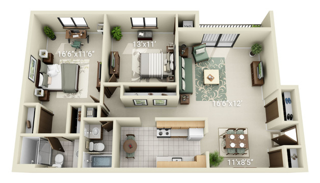 2 Bedroom 2 Bath