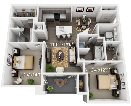 2 BED 2 BATH B2