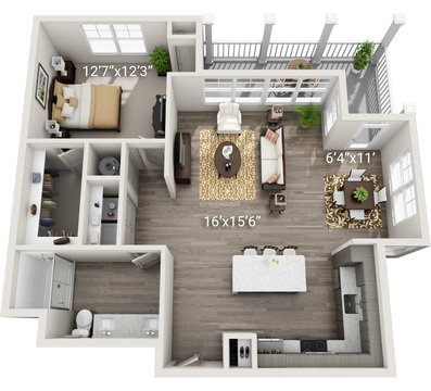 1 Bedroom 1 Bath (A2)